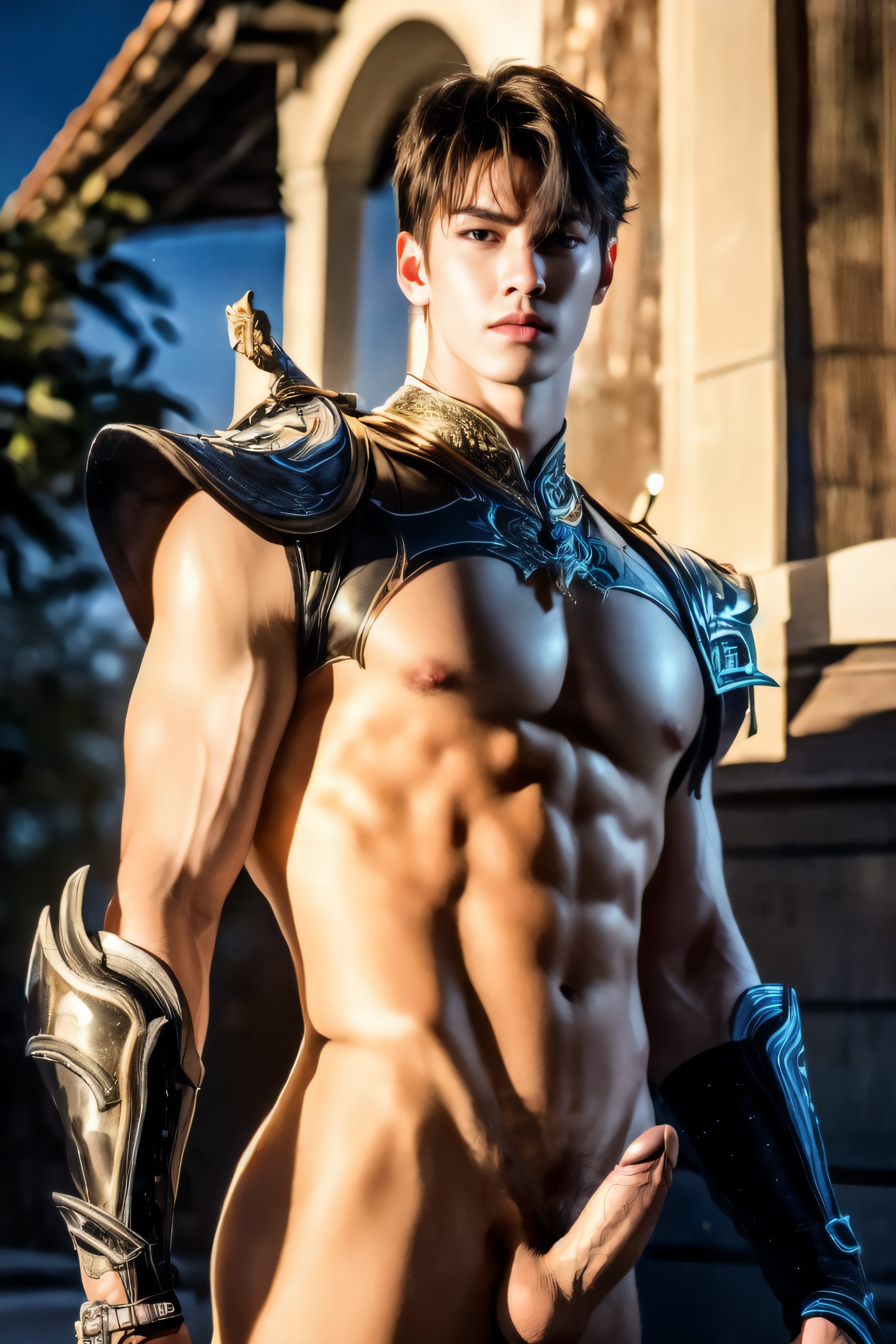 Mixed race armored boy outdoor display at night (55 Pictures) Gold Member Or Above - 2024-04-15